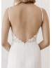 Cowl Neck Ivory 3D Floral Lace Satin Timeless Wedding Dress